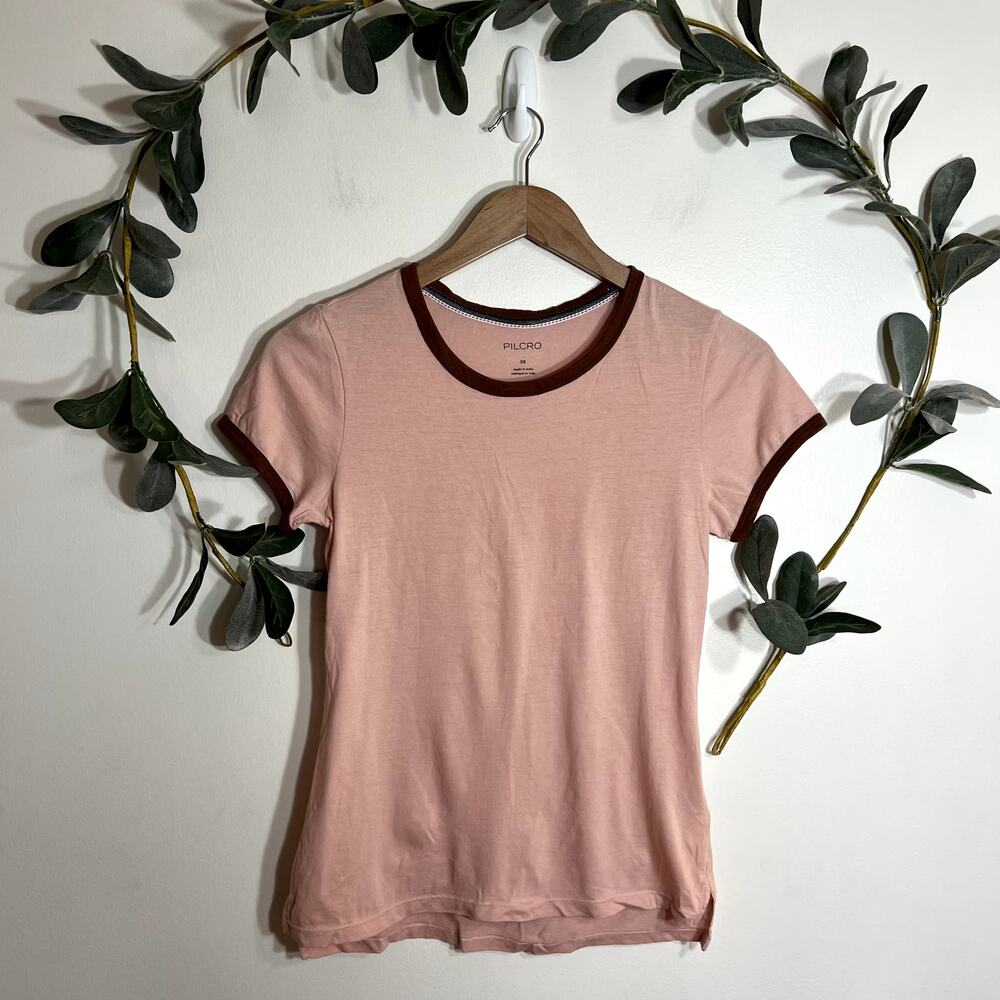 Pilcro Peach Ringer Tee - Picture 1 of 4